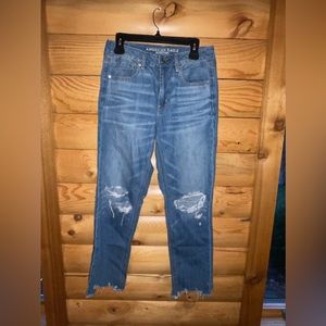 American Eagle tomboy destructed jeans